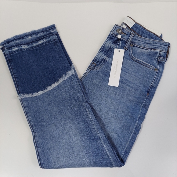 NWT Jonathan Simkhai River High Rise Straight Fray Hem Jeans - Picture 3 of 16